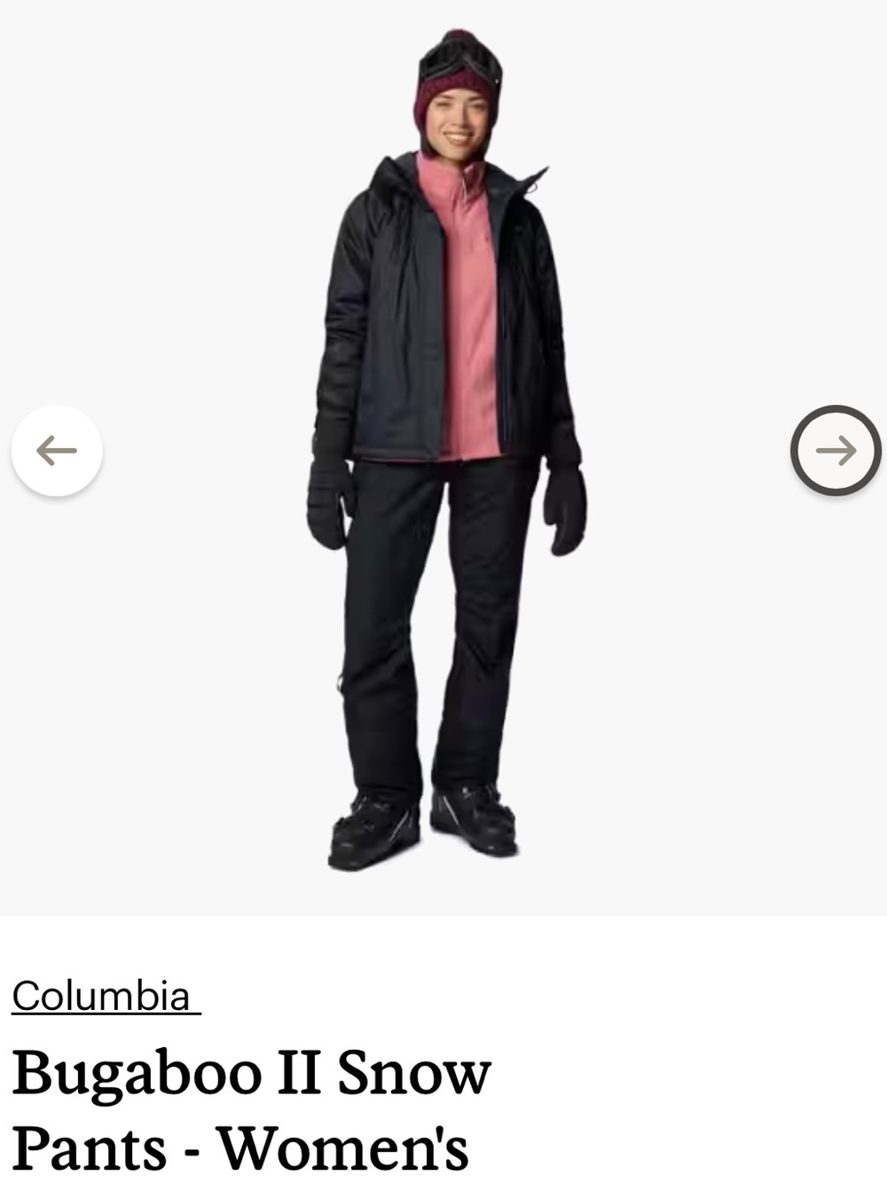 Columbia Midweight Bugaboo Snow Pants - Charcoal Gray Ski Snowboard Snow Pants